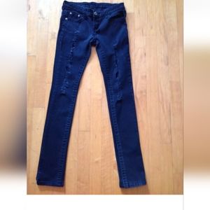 Rue 21 Girls Ash Black Jeans Size 1/2 Distressed